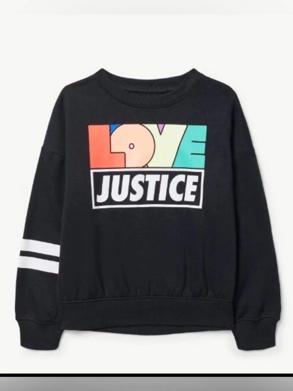 Justice Girls Graphic Armstripe Crewneck Sweatshirt